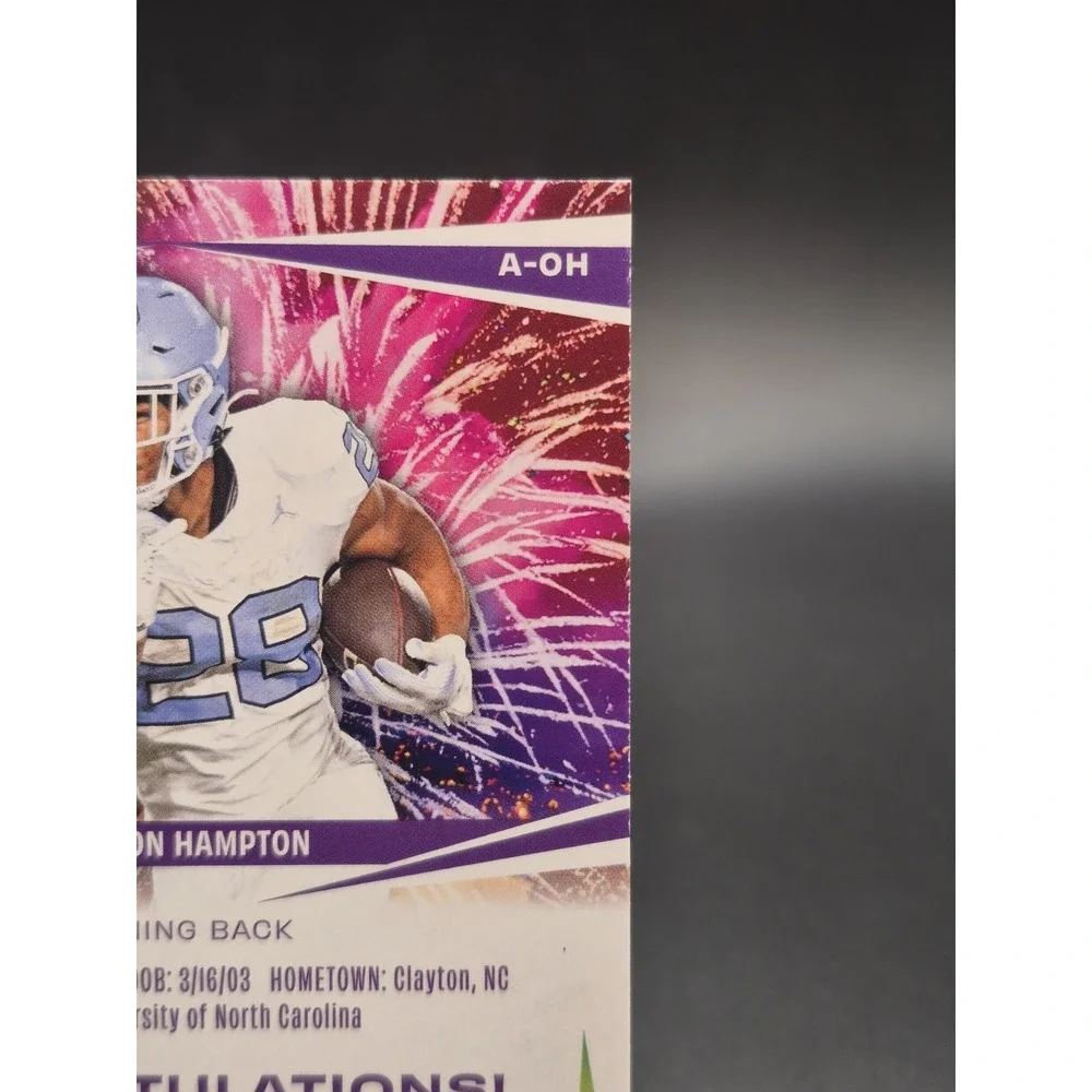 2025 Sage HIT Omarion Hampton A-OH Aspire Rookie Autograph Red Foil RC AU